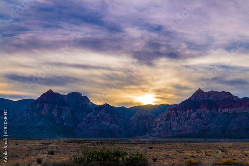 Canvas Print Sunset at Red Rock