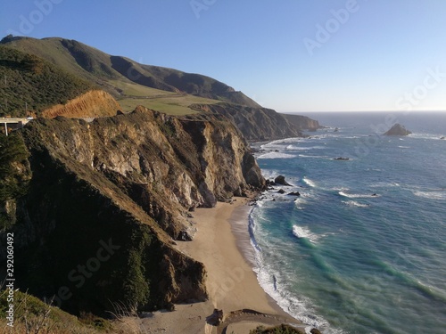 ARIMG3144_Magnificent view of multicolored cliff, Sand, Shore, Waves, Mountain