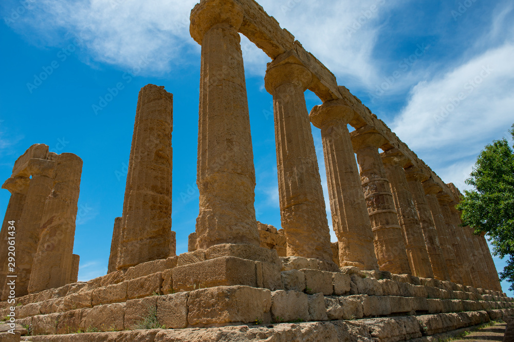 Ruins at the Valley of the Temples near Agrigento on the Italian island of Sicily