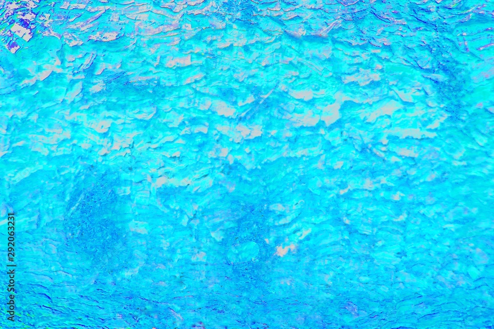 Abstract blue cold winter background. Frozen water texture