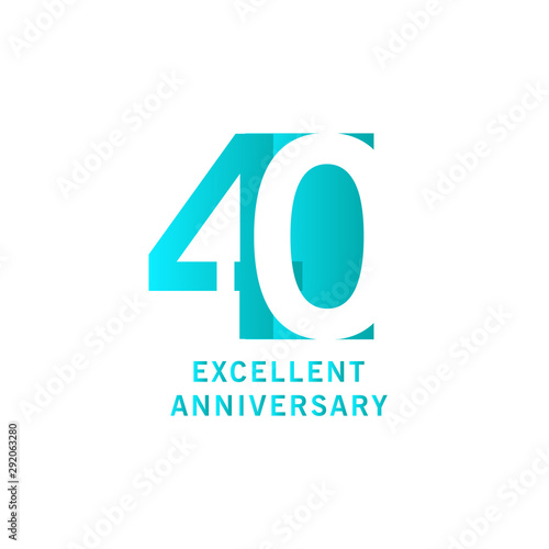 40 Years Excellent Anniversary Vector Template Design illustration