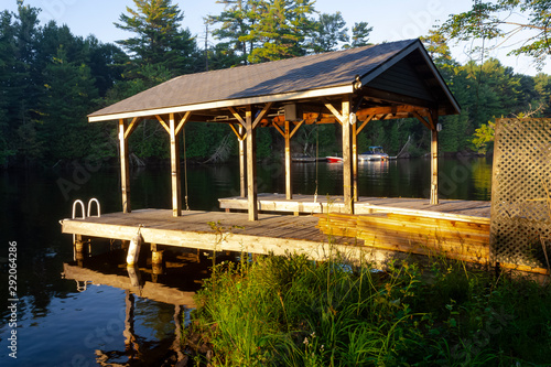 Boat shelter by the riverside