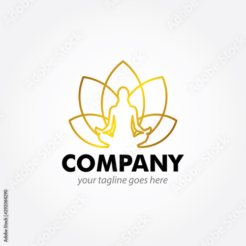 luxurious lotus gold women logo design