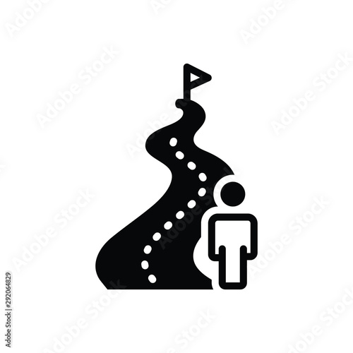 Black solid icon for far distant 