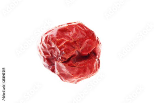 Red on a white background