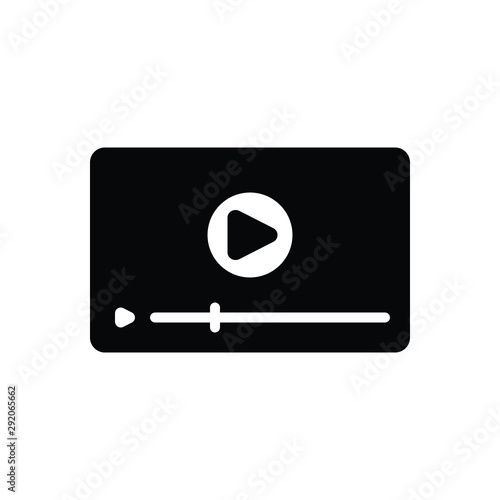 Black solid icon for video technology 