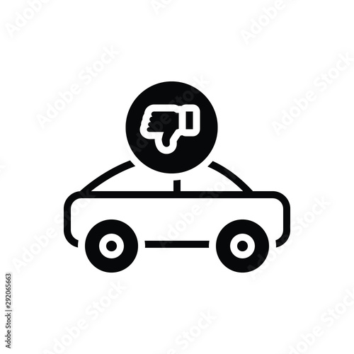 Black solid icon for unlikely 