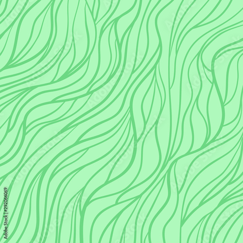 Colored wavy background. Hand drawn abstract waves. Stripe texture with many curly lines. Waved pattern. Print for design