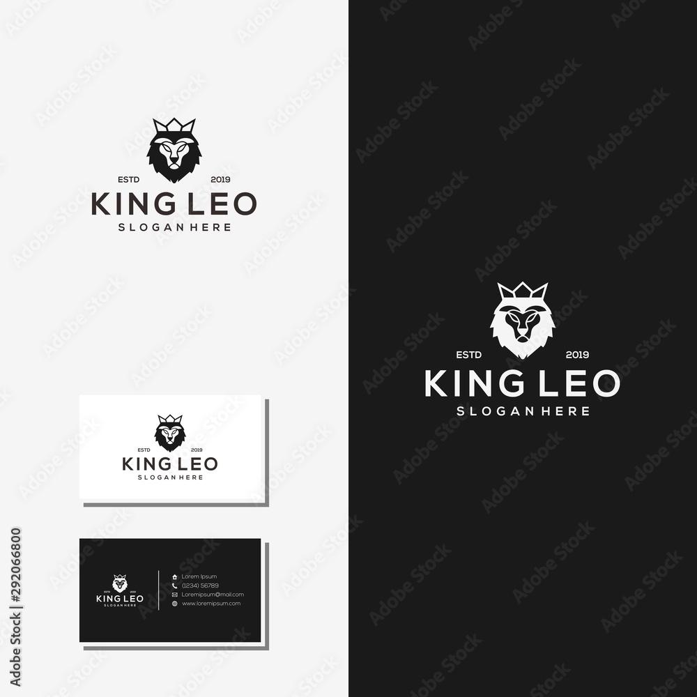 Vector Logo King Leo Mascot 