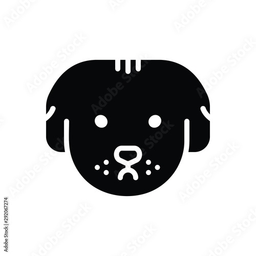 Black solid icon for dog 