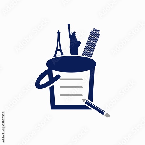 Bucket List Educational Traveling Creative Logo Design Template Element Vector