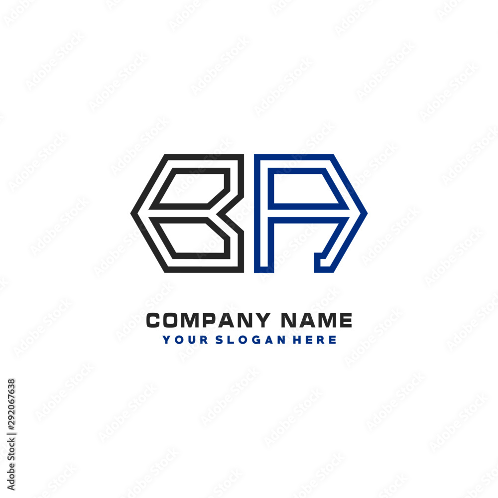 Fototapeta premium initials BA logo template vector. modern abstract initials logo shaped lines,