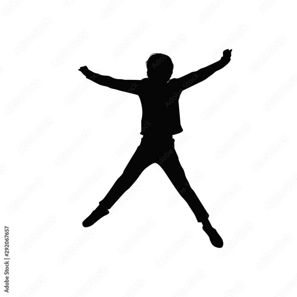 Happy Kid Jumping Silhouette