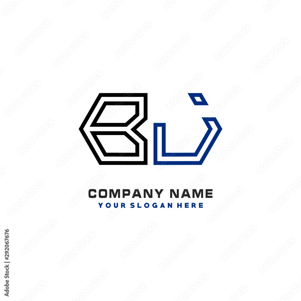 Obraz premium initials BJ logo template vector. modern abstract initials logo shaped lines,
