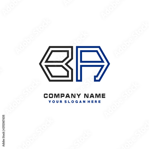 initials BA logo template vector. modern abstract initials logo shaped lines,