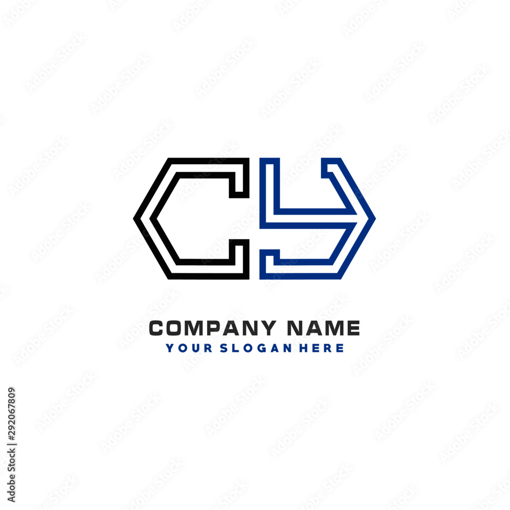 initials CY logo template vector. modern abstract initials logo shaped lines, initials CY logo template vector. modern abstract initials logo shaped lines,