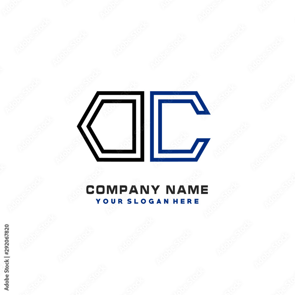 initials DC logo template vector. modern abstract initials logo shaped lines, initials DC logo template vector. modern abstract initials logo shaped lines,