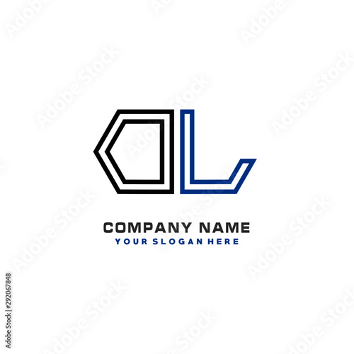 initials DL logo template vector. modern abstract initials logo shaped lines,