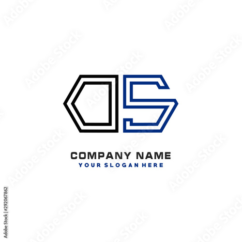 initials DS logo template vector. modern abstract initials logo shaped lines, © MUCHAMMAD