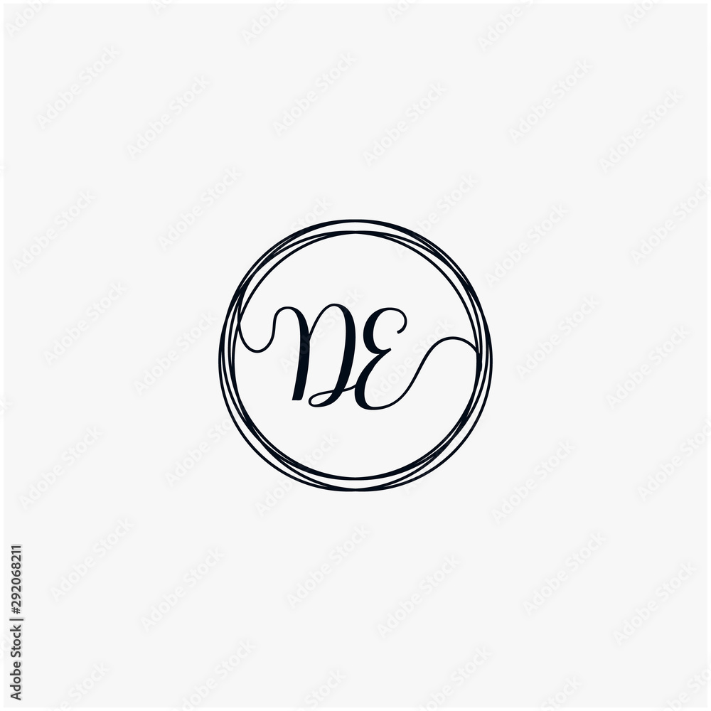 DE Initial Handwriting logo template, Creative fashion logo design, couple concept -vector DE Initial Handwriting logo template, Creative fashion logo design, couple concept -vector