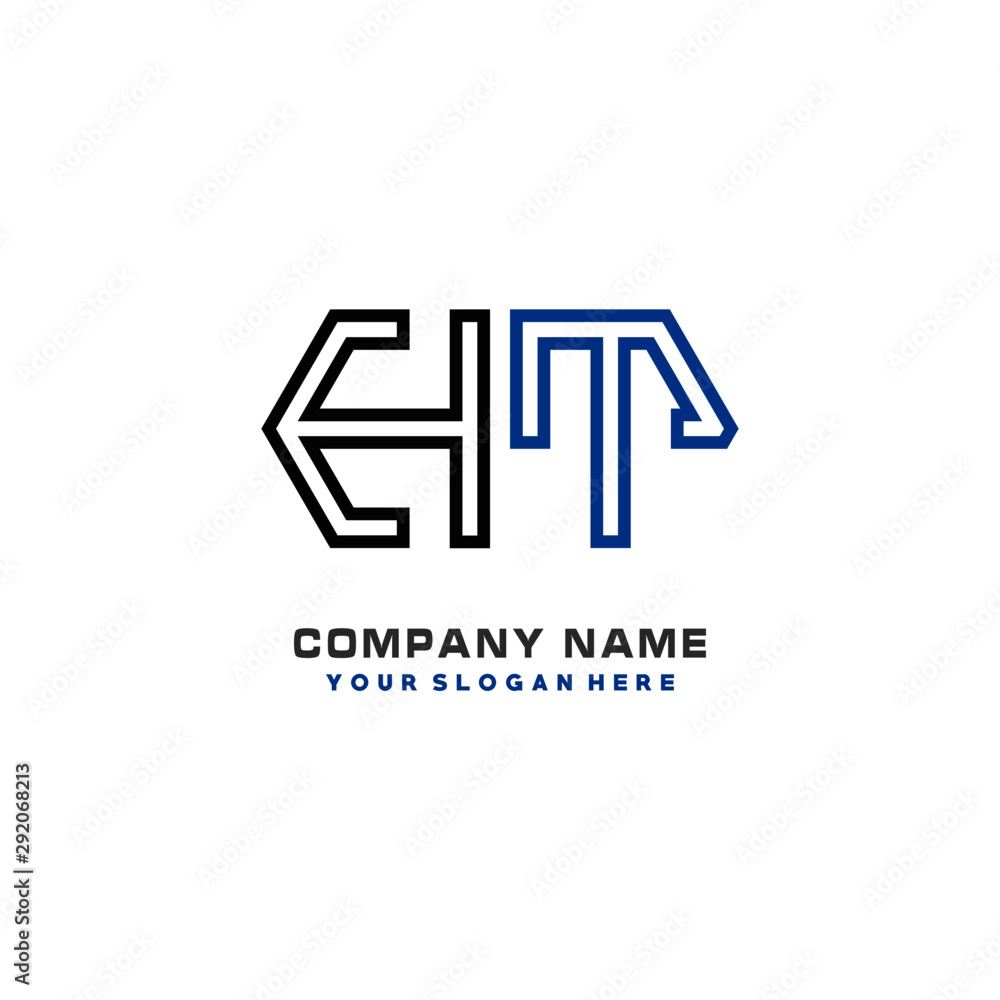 initials HT logo template vector. modern abstract initials logo shaped lines, initials HT logo template vector. modern abstract initials logo shaped lines,