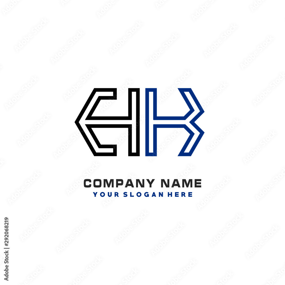 initials HK logo template vector. modern abstract initials logo shaped lines, initials HK logo template vector. modern abstract initials logo shaped lines,