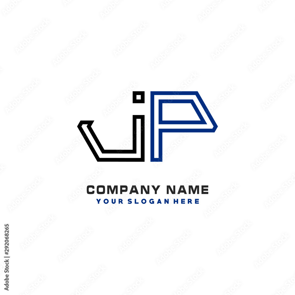 initials JP logo template vector. modern abstract initials logo shaped lines, initials JP logo template vector. modern abstract initials logo shaped lines,