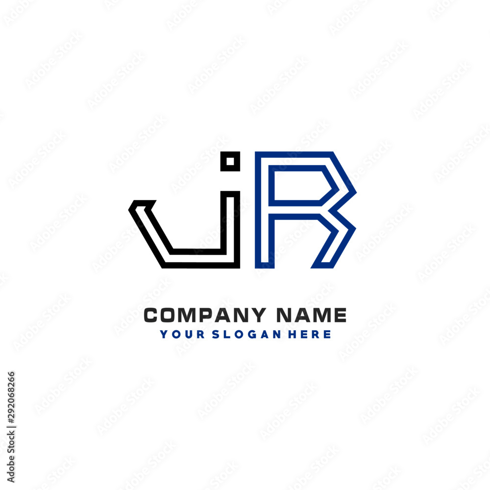 initials JR logo template vector. modern abstract initials logo shaped lines, initials JR logo template vector. modern abstract initials logo shaped lines,