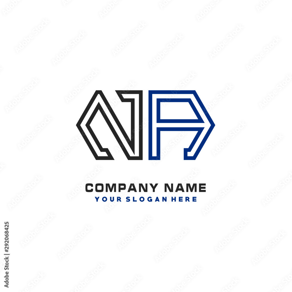 initials NA logo template vector. modern abstract initials logo shaped lines, initials NA logo template vector. modern abstract initials logo shaped lines,