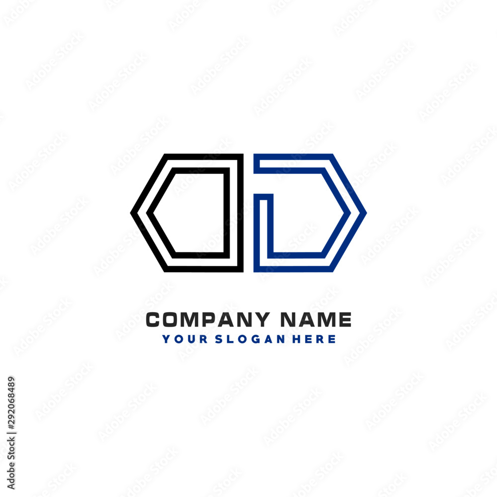 initials OD logo template vector. modern abstract initials logo shaped lines, initials OD logo template vector. modern abstract initials logo shaped lines,