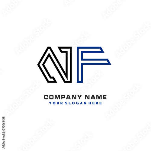 initials NF logo template vector. modern abstract initials logo shaped lines,