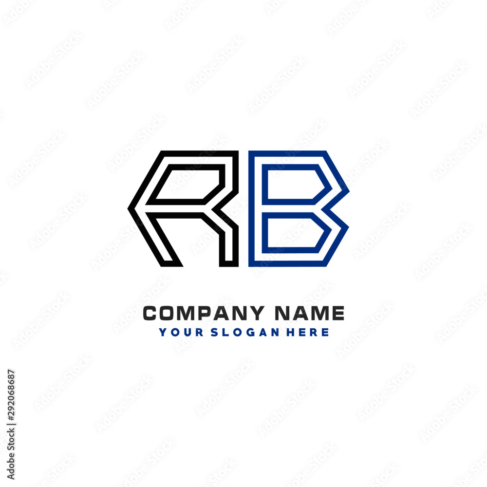 initials RB logo template vector. modern abstract initials logo shaped lines, initials RB logo template vector. modern abstract initials logo shaped lines,