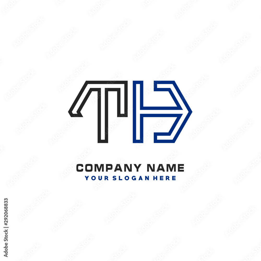 initials TH logo template vector. modern abstract initials logo shaped lines, initials TH logo template vector. modern abstract initials logo shaped lines,
