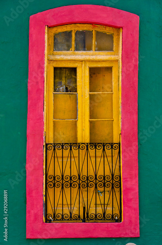 Colorful window at historic city of Olinda