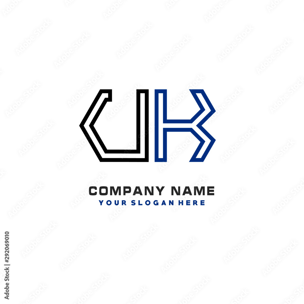 initials UK logo template vector. modern abstract initials logo shaped lines, initials UK logo template vector. modern abstract initials logo shaped lines,