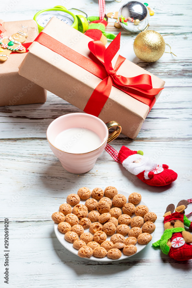 Cookies and milk for Santa Claus. Cookies and milk for Santa Claus.