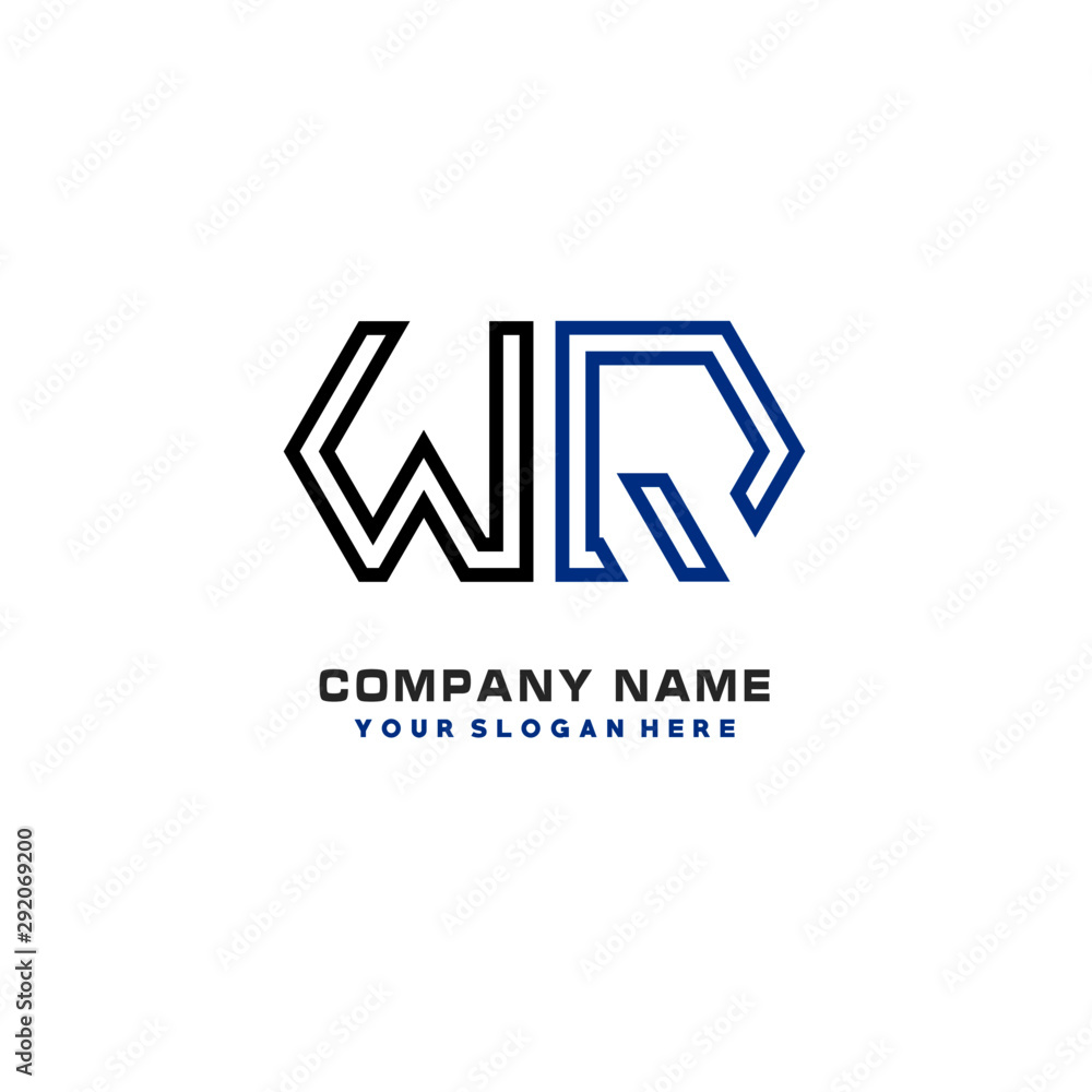 initials WQ logo template vector. modern abstract initials logo shaped lines,