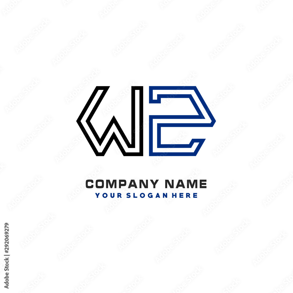 initials WZ logo template vector. modern abstract initials logo shaped lines, initials WZ logo template vector. modern abstract initials logo shaped lines,