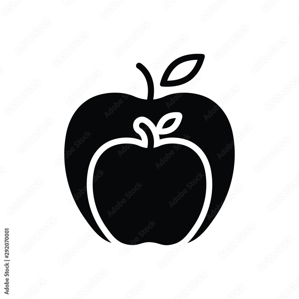 Black solid icon for apple Black solid icon for apple