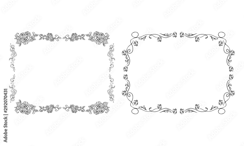 Tropical hand-drawn floral rectangular shaped frames. Outline set. Jungle illustration. Floral set. Vector isolated collection. Natural spring wedding card. Summer tropical leaf. Botanical frames Tropical hand-drawn floral rectangular shaped frames. Outline set. Jungle illustration. Floral set. Vector isolated collection. Natural spring wedding card. Summer tropical leaf. Botanical frames