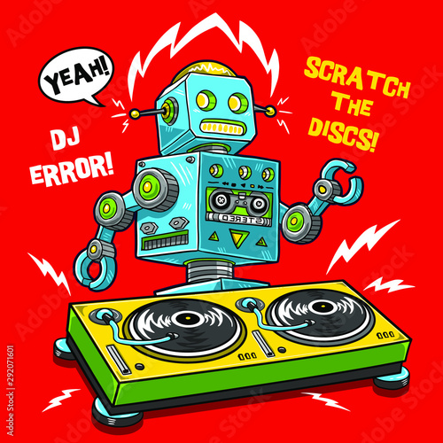 vintage robot toy illustration graphic design resource