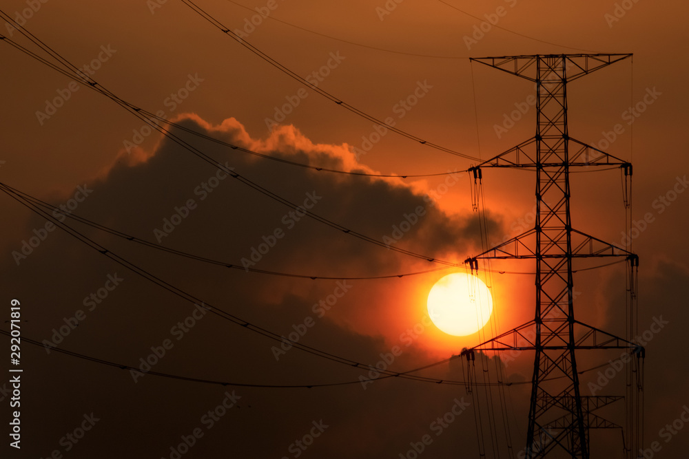 Power Line in Sunset