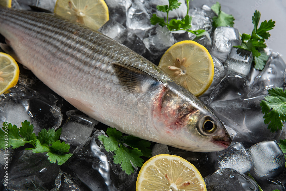 a fresh ahead fish on crushed ice a fresh ahead fish on crushed ice