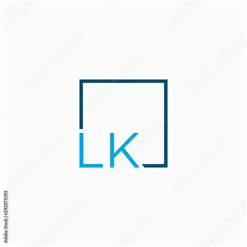 Free Download LK Logo design with square frame line art. business consulting concept. studio,room,group icon - vector - GFXLoad