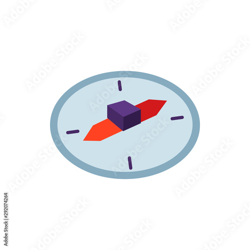Islam, qibla compass colored flat icon.