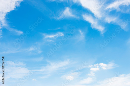 Fantastic soft white clouds against blue sky background.