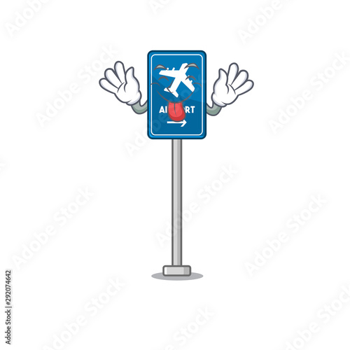 Tongue out airport sign toys in cartoon shaped