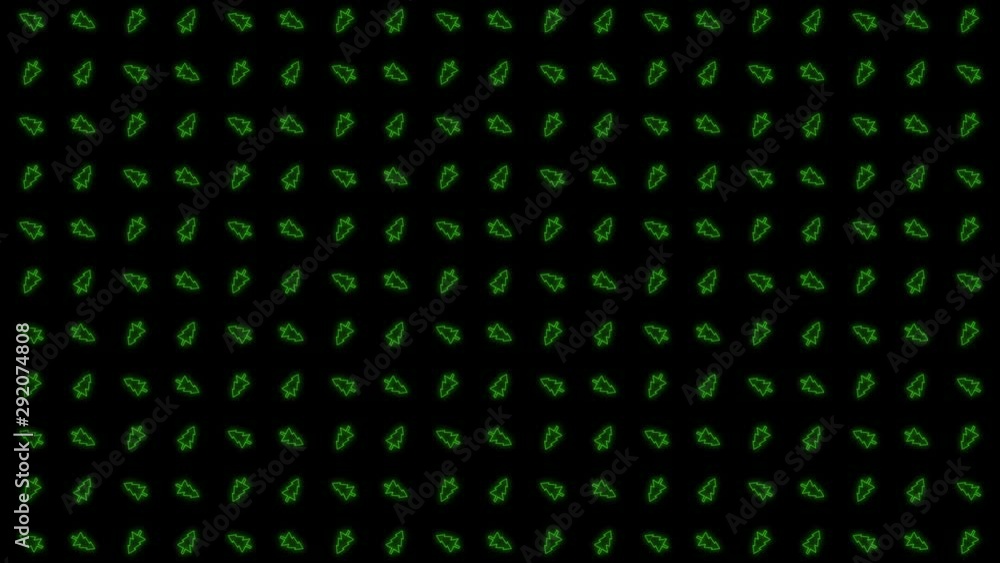 Christmas Tree Tiled Background Animation Pattern in Glowing Green and Black Christmas Tree Tiled Background Animation Pattern in Glowing Green and Black