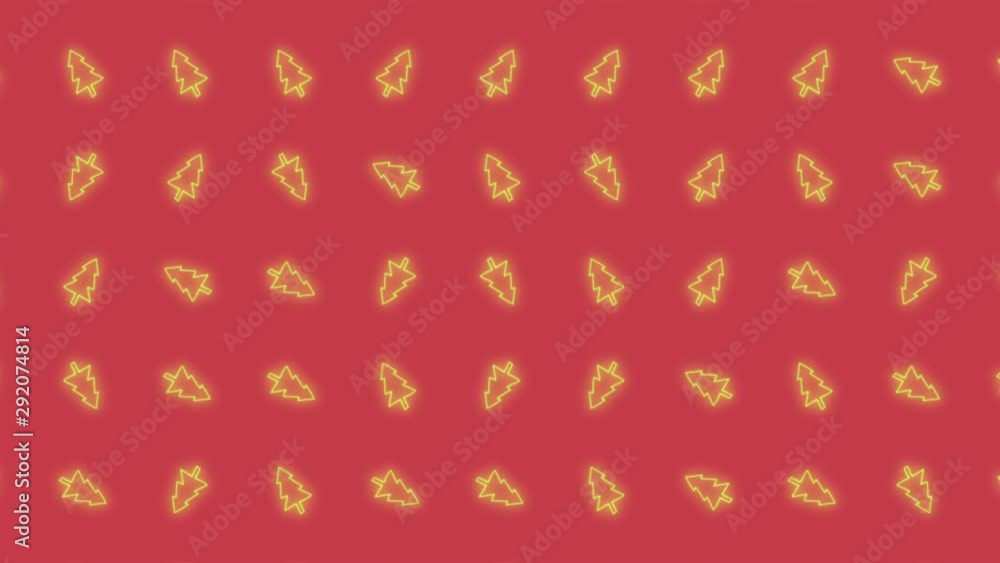 Christmas Tree Tiled Background Animation Pattern in Glowing Green and Red Christmas Tree Tiled Background Animation Pattern in Glowing Green and Red