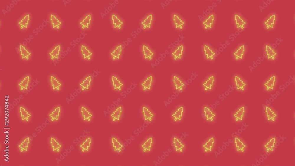 Christmas Tree Tiled Background Animation Pattern in Glowing Green and Red Christmas Tree Tiled Background Animation Pattern in Glowing Green and Red